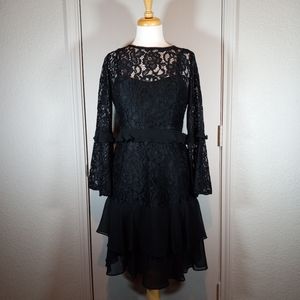 NWT Neiman Marcus Black Dress With Ruffles